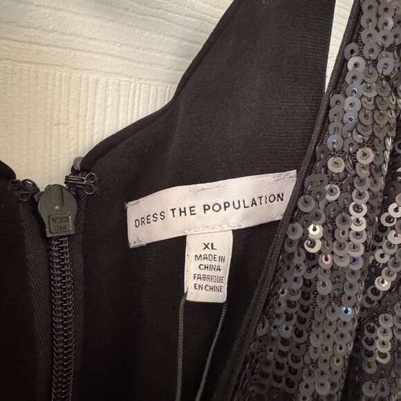 Dress the Population Charlie Black Sequin Jumpsuit - XL - Picture 4 of 16